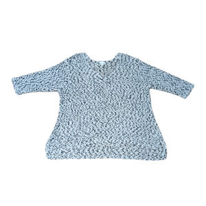 J. Jill white and black marled chunky 3/4 sleeve sweater 2x